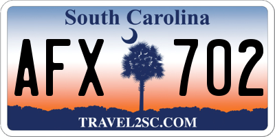 SC license plate AFX702