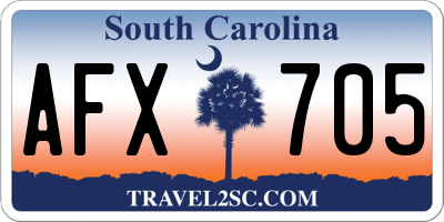 SC license plate AFX705