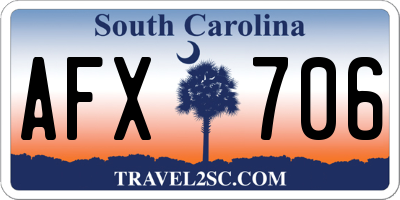 SC license plate AFX706