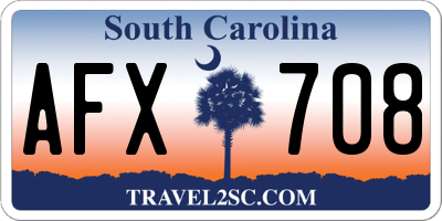 SC license plate AFX708