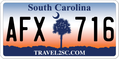 SC license plate AFX716