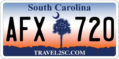 SC license plate AFX720