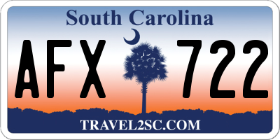 SC license plate AFX722