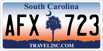 SC license plate AFX723