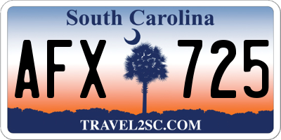 SC license plate AFX725