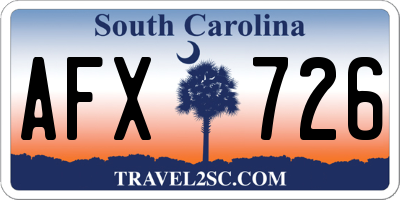 SC license plate AFX726