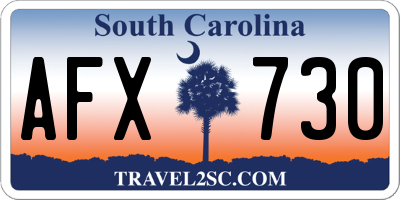 SC license plate AFX730