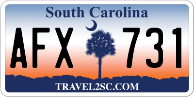SC license plate AFX731