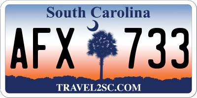 SC license plate AFX733