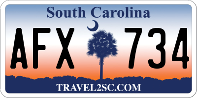 SC license plate AFX734