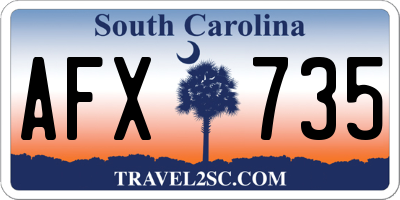SC license plate AFX735