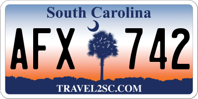 SC license plate AFX742