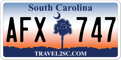 SC license plate AFX747
