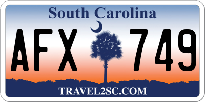 SC license plate AFX749