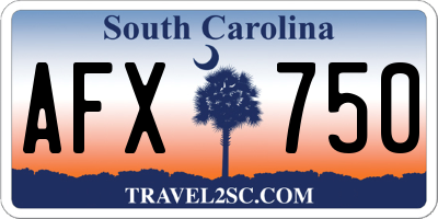 SC license plate AFX750