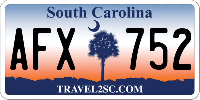SC license plate AFX752