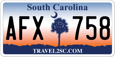 SC license plate AFX758