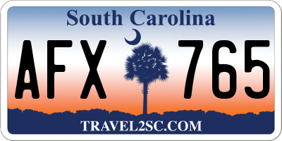SC license plate AFX765