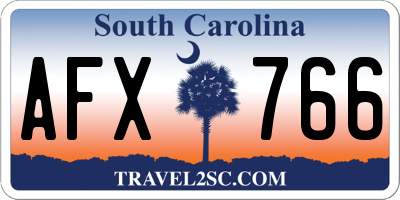 SC license plate AFX766