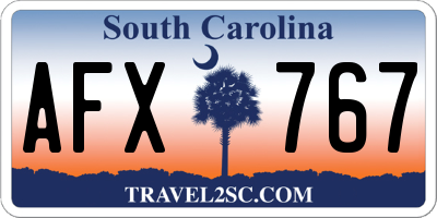 SC license plate AFX767