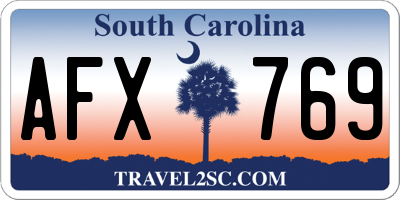 SC license plate AFX769