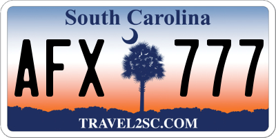 SC license plate AFX777