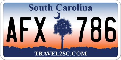 SC license plate AFX786
