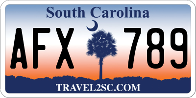SC license plate AFX789