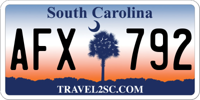 SC license plate AFX792
