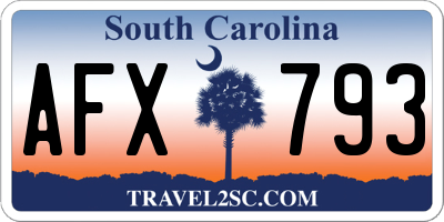 SC license plate AFX793