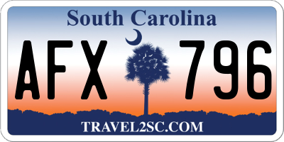 SC license plate AFX796
