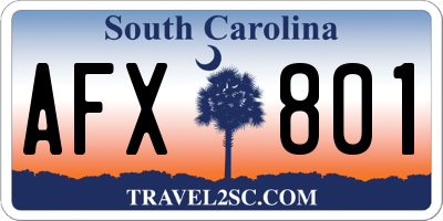 SC license plate AFX801