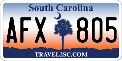 SC license plate AFX805