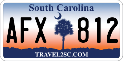 SC license plate AFX812
