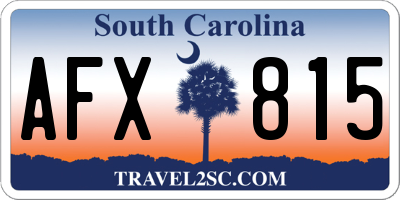 SC license plate AFX815