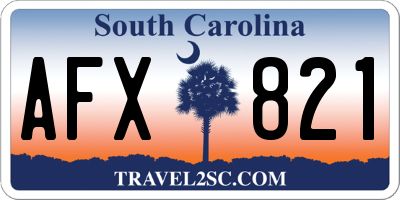 SC license plate AFX821