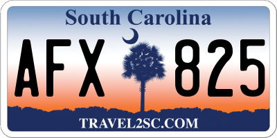SC license plate AFX825