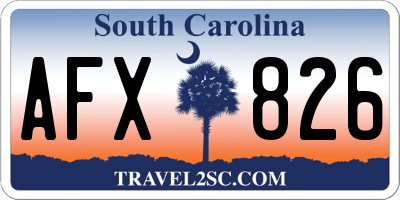 SC license plate AFX826