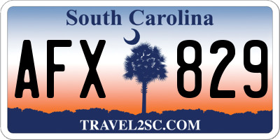 SC license plate AFX829