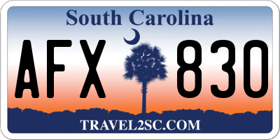 SC license plate AFX830