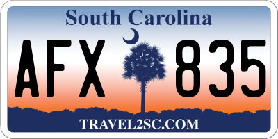 SC license plate AFX835