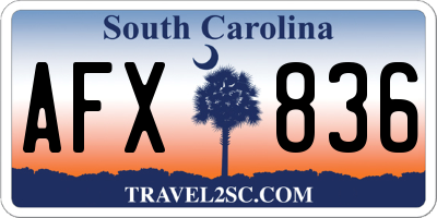 SC license plate AFX836