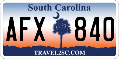 SC license plate AFX840