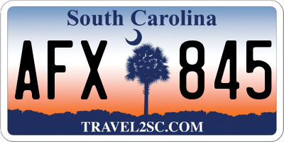 SC license plate AFX845