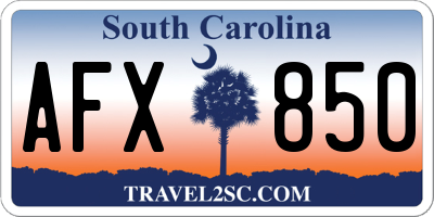 SC license plate AFX850