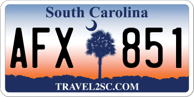 SC license plate AFX851