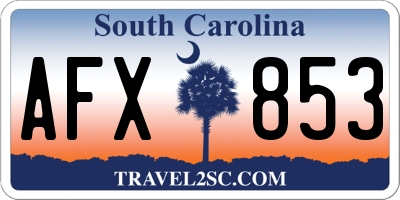 SC license plate AFX853