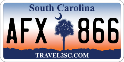 SC license plate AFX866