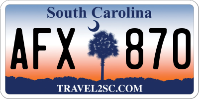 SC license plate AFX870