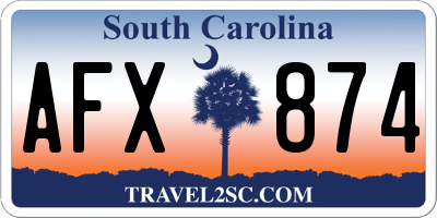 SC license plate AFX874